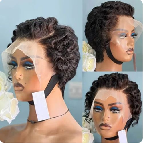 Cut Wig Short Curly Lace Front Human Hair Wigs For Black Women Raw Indian Water Wave 13x4 Transparent Lace Frontal Wigs