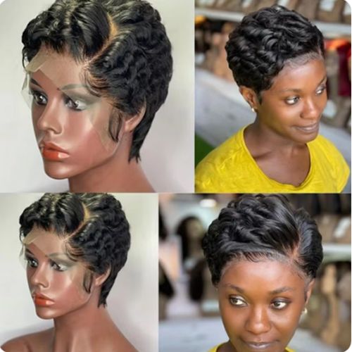 Cut Wig Short Curly Lace Front Human Hair Wigs For Black Women Raw Indian Water Wave 13x4 Transparent Lace Frontal Wigs