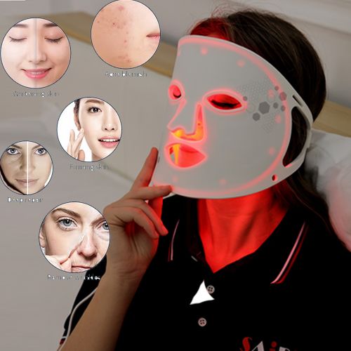 3 Colors Photon Facial LED Mask Red Light Therapy Anti Aging Face Neck Beauty Mask Relaxation Treatment Anti-Wrinkle Skin Care