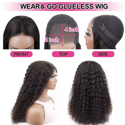 Water Wave Glueless Human hair Wig Pre-Cut Lace Wig 180% Pre-Plucked Natural Wave Wear Go Glueless Curly Bralian Human Hair Wigs For Women