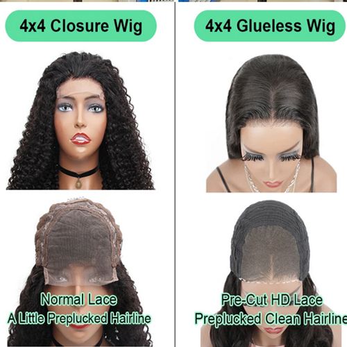 Water Wave Glueless Human hair Wig Pre-Cut Lace Wig 180% Pre-Plucked Natural Wave Wear Go Glueless Curly Bralian Human Hair Wigs For Women