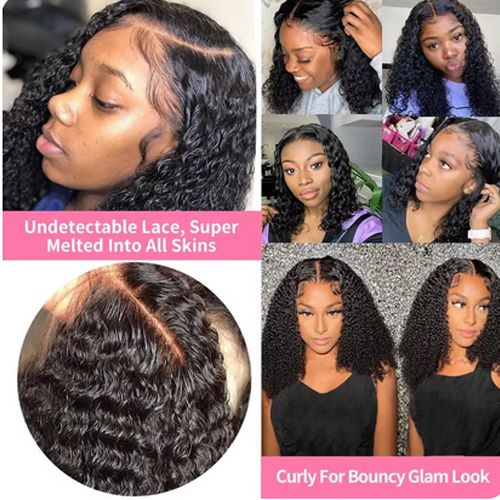 Curly Human Hair Wig 13x4  Lace Frontal Wig Deep Wave Lace Front Human Hair Wigs 6A Cheap Hair Wig Remy For Black Women
