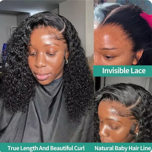 Curly Human Hair Wig 13x4  Lace Frontal Wig Deep Wave Lace Front Human Hair Wigs 6A Cheap Hair Wig Remy For Black Women