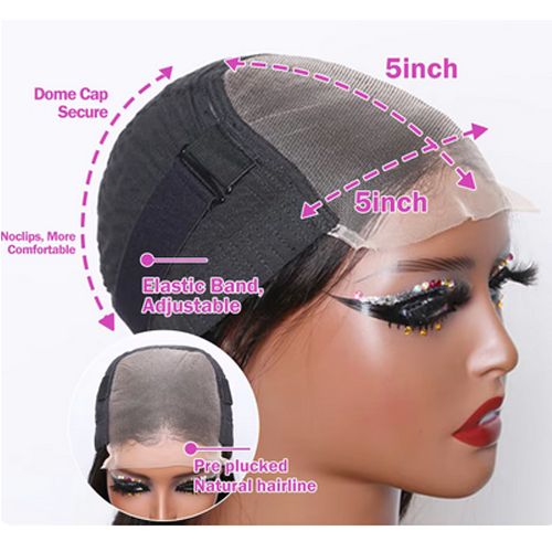 Lace Human Hair Wig Pretty Diary Curly Transparent 4X4 Glueless Closure Wig Loose Deep Wave HD Lace Frontal Human Hair Wigs Cheap Short Bob Wig 220%