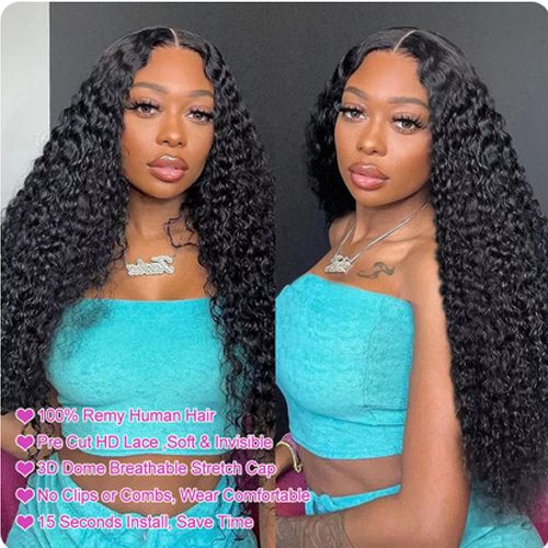 Lace Human Hair Wig Pretty Diary Curly Transparent 4X4 Glueless Closure Wig Loose Deep Wave HD Lace Frontal Human Hair Wigs Cheap Short Bob Wig 220%