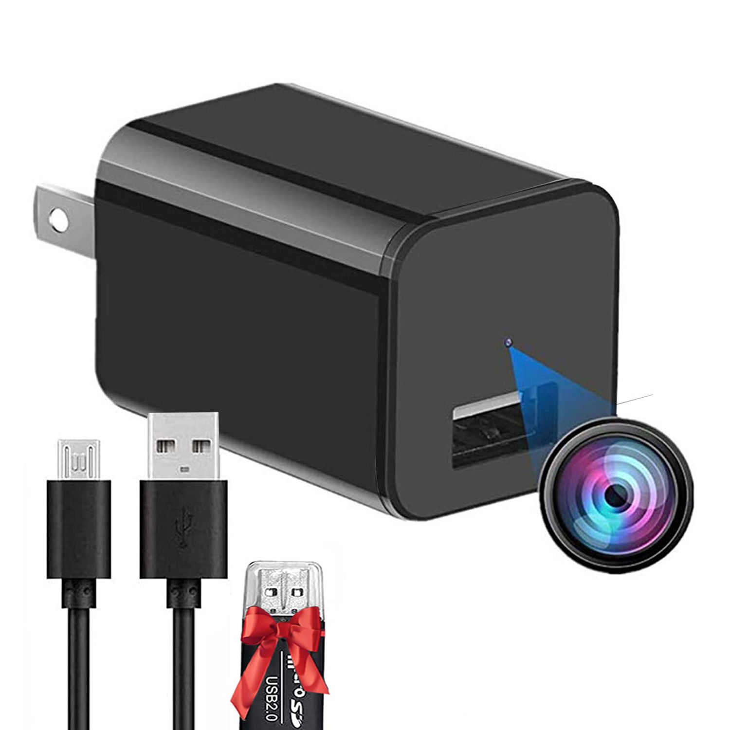 Hidden Camera USB Charger Plug Spy Cameras Nanny Cam with Motion Detection Hidden Spy USB Charger Camera with Loop Recording for Home Security Surveillance Camera No WiFi Needo Audio