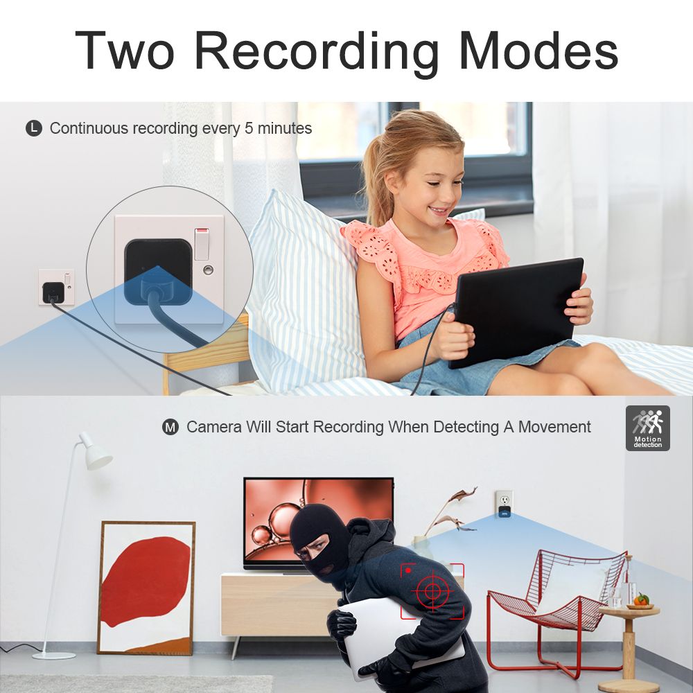 Hidden Camera USB Charger Plug Spy Cameras Nanny Cam with Motion Detection Hidden Spy USB Charger Camera with Loop Recording for Home Security Surveillance Camera No WiFi Needo Audio
