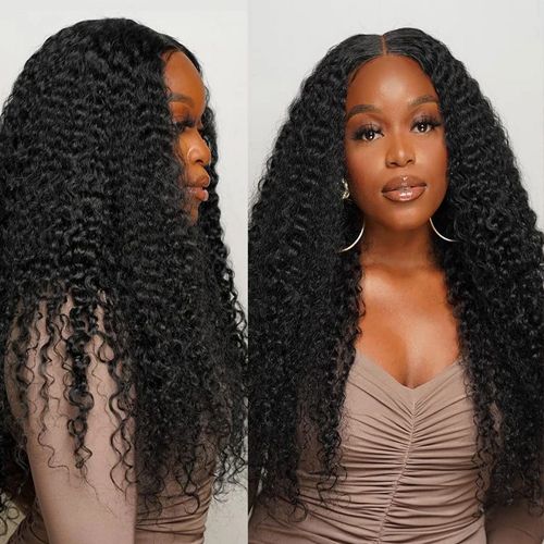 6+1PCS Human Hair Bundles with Closure Afro Kinky Curly Human Hair Bundles Curly Hair Bundles Brazilian Natural Black Remy Hair 100% H14+161+18 inch