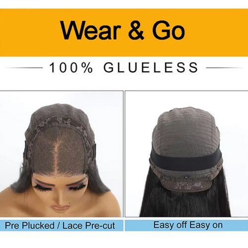 Pre Cut Lace Wig Human Hair Ready to Wear 4x4 Transparen Lace Frontal Wigs Body Wave 4x4 Closure Wigs  Full Lace Wig Human Hair