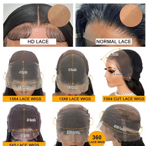 Pre Cut Lace Wig Human Hair Ready to Wear 4x4 Transparen Lace Frontal Wigs Body Wave 4x4 Closure Wigs  Full Lace Wig Human Hair