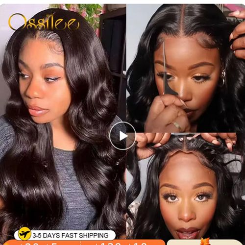 Pre Cut Lace Wig Human Hair Ready to Wear 4x4 Transparen Lace Frontal Wigs Body Wave 4x4 Closure Wigs  Full Lace Wig Human Hair