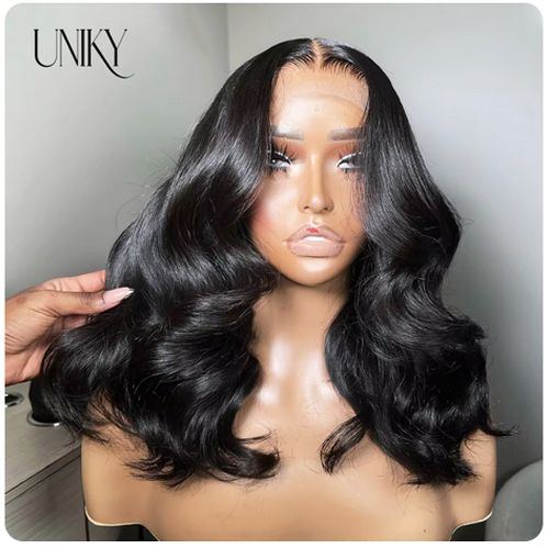 Body Wave 4x4 Transparent Lace Front Bob Wig Human Hair Wigs 180 Short LooseBody Wave TPart Lace Frontal Bob Wigs For Women