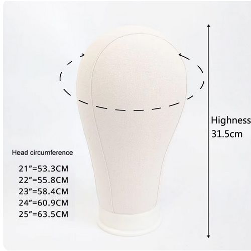 Canvas Wig Head Wig Stand 23inch Mannequin Head for Hairstyling Displaying Making Wig Stand With Head Wig Supports Holder
