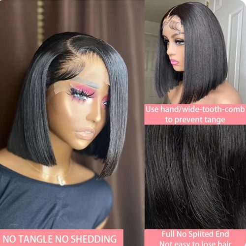 Body Wave Human Hair Short Bob Wigs T Part Lace Front Wig Pre Plucked Brazilian Remy 100% Real Hair