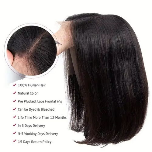 Body Wave Human Hair Short Bob Wigs T Part Lace Front Wig Pre Plucked Brazilian Remy 100% Real Hair