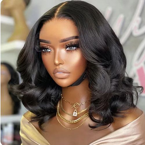 Body Wave Human Hair Short Bob Wigs T Part Lace Front Wig Pre Plucked Brazilian Remy 100% Real Hair