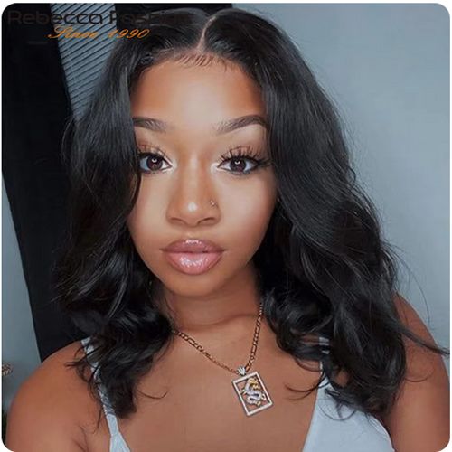 Body Wave Human Hair Short Bob Wigs T Part Lace Front Wig Pre Plucked Brazilian Remy 100% Real Hair