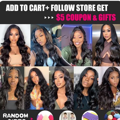 Body Wave Bundles With Closure 6+1 PCS Brazilian Human Hair Weave Bundles With Closure Hair Extension Bundles 14+16+18inch (6PCS)