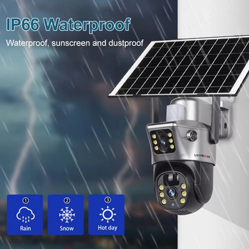 4K 8MP Dual Screen Solar Camera Outdoor Wireless 4G/WiFi PTZ Dual Lens Security Protection Auto Tracking CCTV Cameras