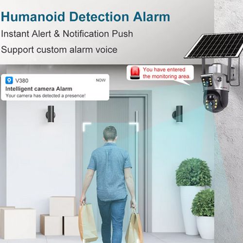4K 8MP Dual Screen Solar Camera Outdoor Wireless 4G/WiFi PTZ Dual Lens Security Protection Auto Tracking CCTV Cameras