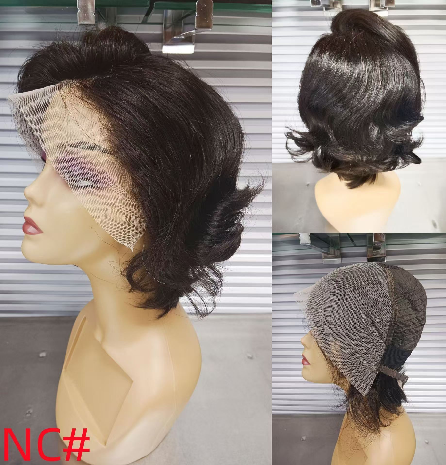 Black Short Body Wave Lace Front Wigs Glueless Natural Wave Synthetic Heat Resistant Fiber Hair Wig With Baby Hair 8 Inch