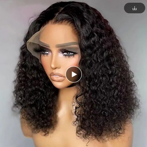 13x4 Short Curly Bob Wig Wet And Wavy Deep Wave Wig 200 Density Malaysian Lace Front Human Hair Wigs For Women Big Closure Wig
