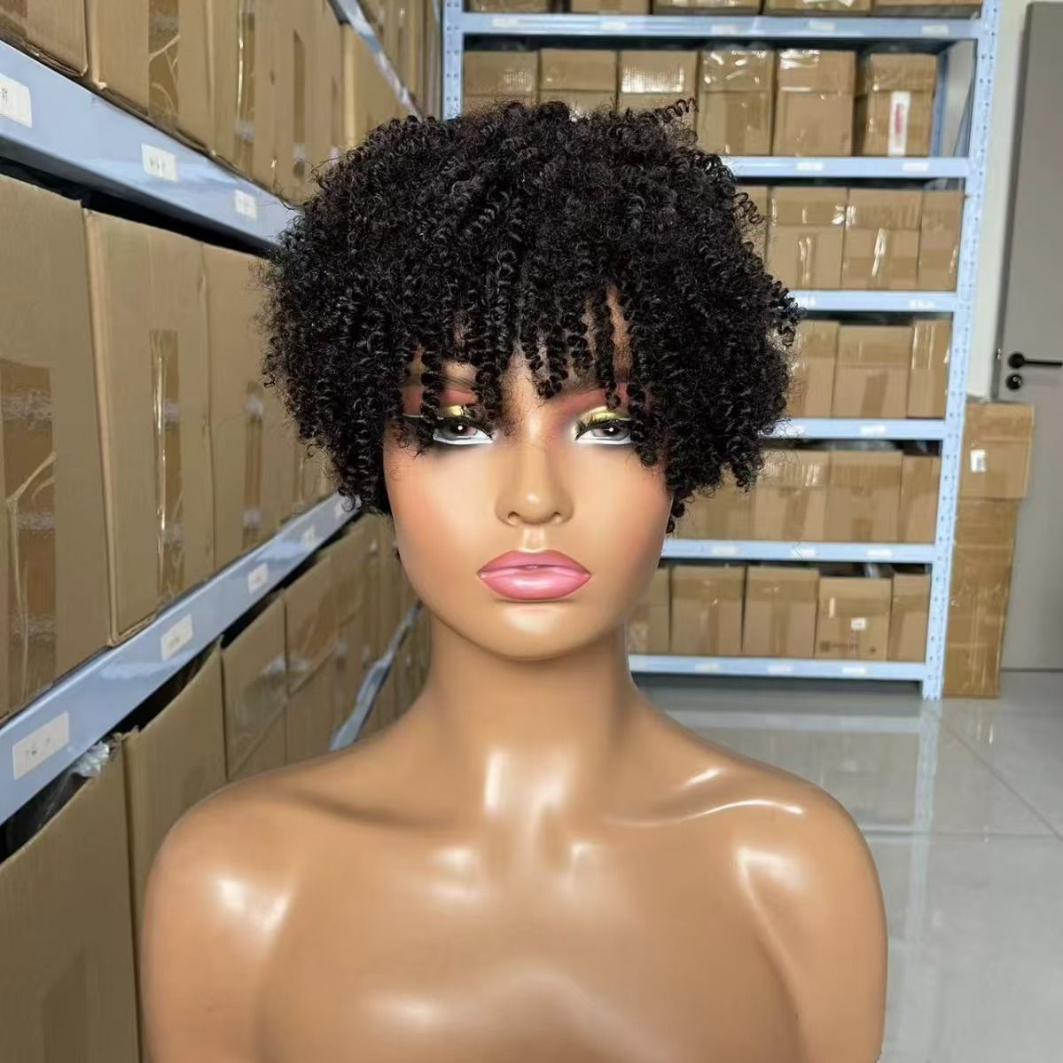 Short Wigs Human Hair Wigs For Women Pixie Cut Human Hair Finger Wave Wig Natural Color Glueless 13x1 Side Part Lace Frontal Wig