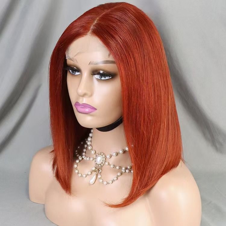 Long Bob Human Hair Wigs 250% Density Super Double Drawn Bone Straight Human Hair Wig for Black Women 13X4 Lace Frontal Glueless