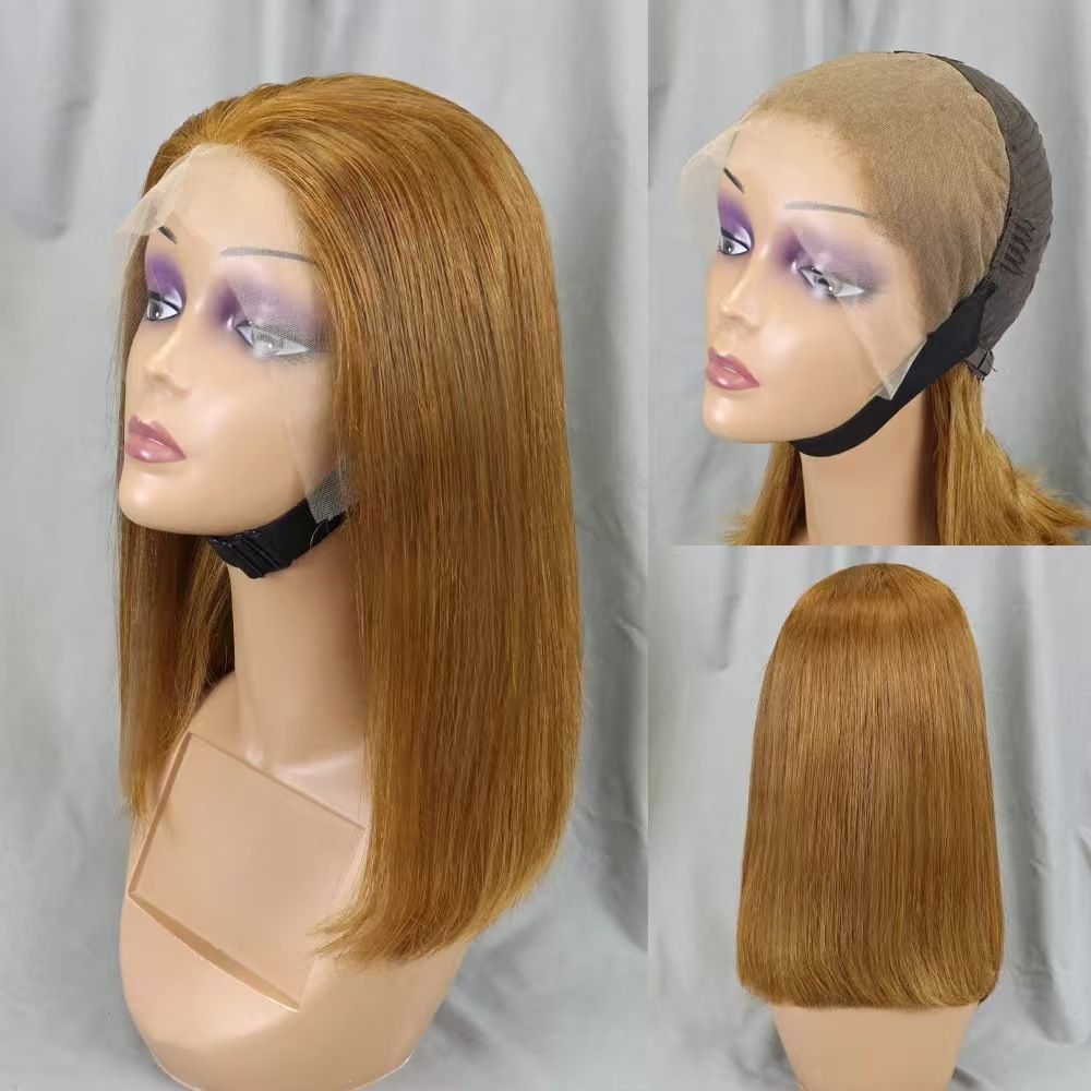 Long Bob Human Hair Wigs 250% Density Super Double Drawn Bone Straight Human Hair Wig for Black Women 13X4 Lace Frontal Glueless