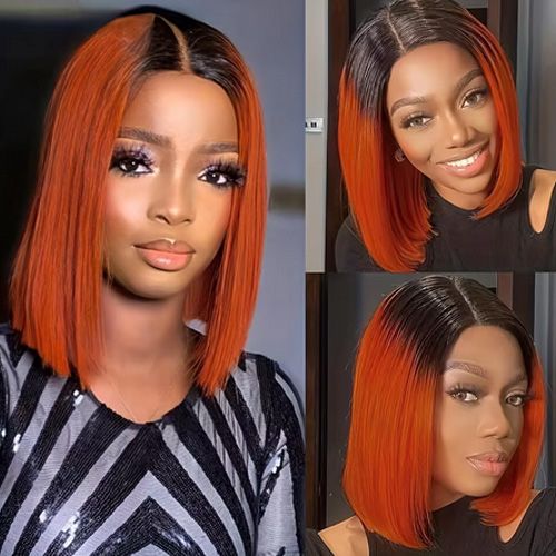 Long Bob Human Hair Wigs 250% Density Super Double Drawn Bone Straight Human Hair Wig for Black Women 13X4 Lace Frontal Glueless