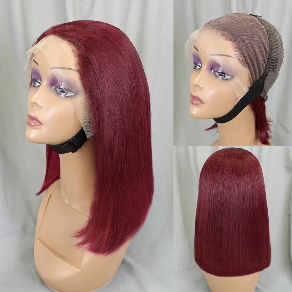 Long Bob Human Hair Wigs 250% Density Super Double Drawn Bone Straight Human Hair Wig for Black Women 13X4 Lace Frontal Glueless