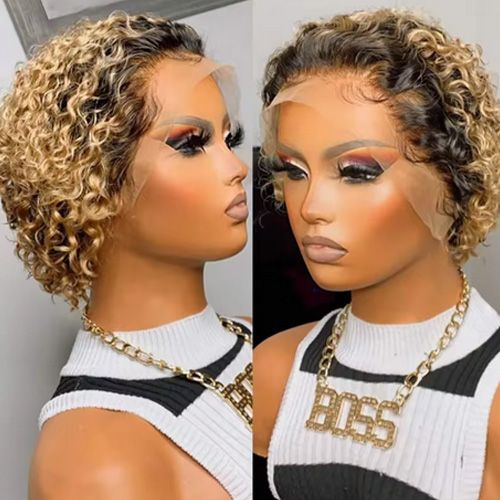 Pixie Cut Wig Human Hair 13x1 Lace Frontal Wigs Human Hair Short Bob Human Hair Wigs For Black Women Lace Front Human Hair Wig