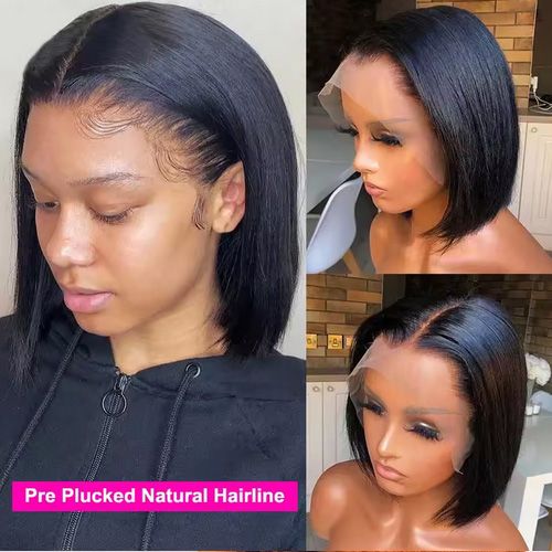 Brazilian 200% Bone Straight 13x4 Full Lace Front Wigs 10A Grade High Quality Short Bobs Human Hair Lace Frontal Wigs Pre Plucked For Women 10-16 Inch