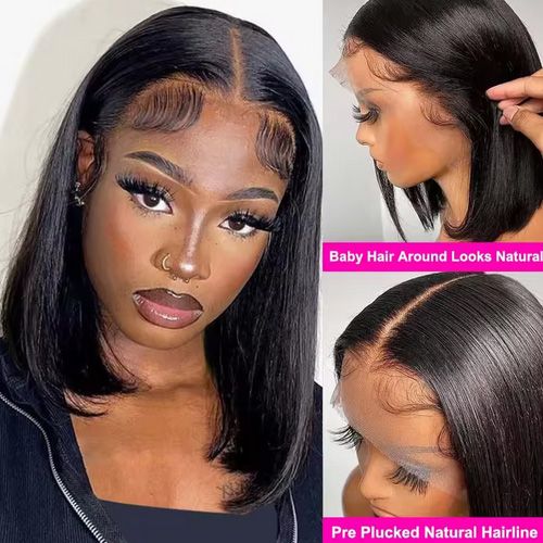 Brazilian 200% Bone Straight 13x4 Full Lace Front Wigs 10A Grade High Quality Short Bobs Human Hair Lace Frontal Wigs Pre Plucked For Women 10-16 Inch