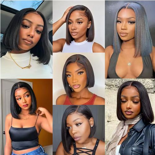 Brazilian 200% Bone Straight 13x4 Full Lace Front Wigs 10A Grade High Quality Short Bobs Human Hair Lace Frontal Wigs Pre Plucked For Women 10-16 Inch