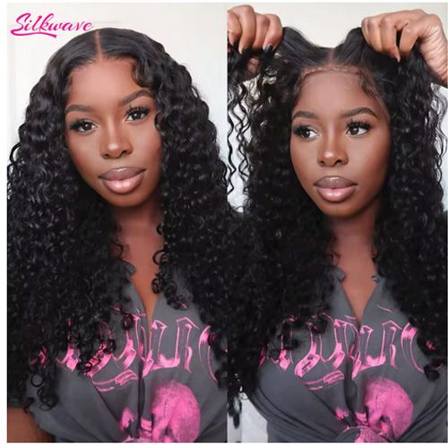Glueless Curly Wigs Human Hair Ready to Wear and Go 4x4 Lace Closure Wigs Pre Cut Lace Deep Wave Cheap 6A Grade Hair Wig Pre Plucked