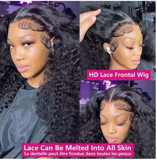 13x4 Hd Kinky Curly Lace Frontal 100% Human Hair Wigs Pre Plucked Brazilian Glueless Water Wave Lace Closure Wigs Ready To Wear Good High Quality Human Hair , you must be lovely