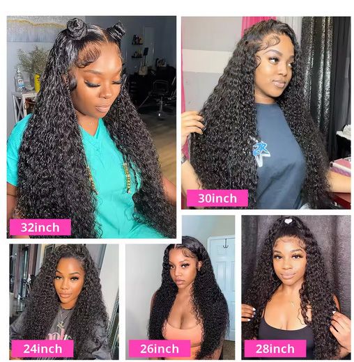 13x4 Hd Kinky Curly Lace Frontal 100% Human Hair Wigs Pre Plucked Brazilian Glueless Water Wave Lace Closure Wigs Ready To Wear Good High Quality Human Hair , you must be lovely
