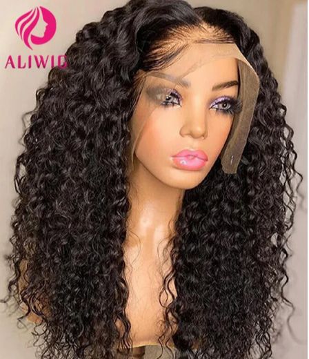 13x4 Hd Kinky Curly Lace Frontal 100% Human Hair Wigs Pre Plucked Brazilian Glueless Water Wave Lace Closure Wigs Ready To Wear Good High Quality Human Hair , you must be lovely