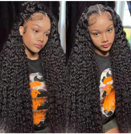 4X4 Hd Kinky Curly Lace Frontal Human Hair Wigs Pre Plucked Brazilian Glueless Water Wave Lace Closure Wigs Ready To Wear Cheap Quality Human Hair