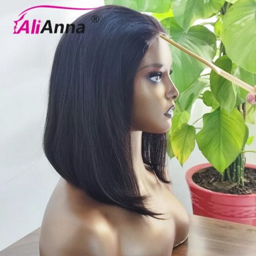 Glueless Wig Human Hair Ready To Wear Good Quality 9A Grade 100% Human Hair Short Bob Wigs For Women Transparent Pre Cut Lace Human Wig Human Hair Wig Bob Wig 13X4 Lace Frontal Wigs