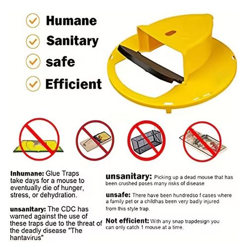 2pcs Bucket Mouse Trap Rat Trap Bucket Auto Reset Flip And Slide Bucket Lid Mouse Trap Indoor Outdoor Garage Mouse Trap Cover