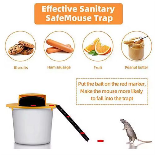 2pcs Bucket Mouse Trap Rat Trap Bucket Auto Reset Flip And Slide Bucket Lid Mouse Trap Indoor Outdoor Garage Mouse Trap Cover