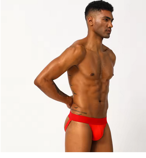 2PCS Sexy Men Underwear Briefs Athletic Jock Strap Supporter Gay Men's Jockstraps Solid 9 Colors M-XXL SIZE Logo Custom Supported