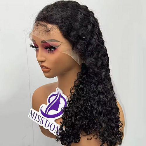 6A Double Drawn 180% Density 13x4 Lace Frontal Hair Wig Burmese Curl Human Hair Wigs Natural Color Curly Hair Wig Remy Hair Wig