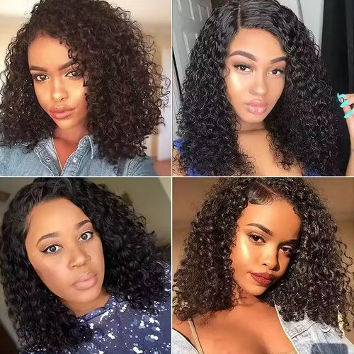 Kinky Curly Bob Wig Lace Frontal Human Hair Wigs Pre Plucked Density Brazilian Deep Curly Short Bob 13X4 Lace Closure Wig HD Lace