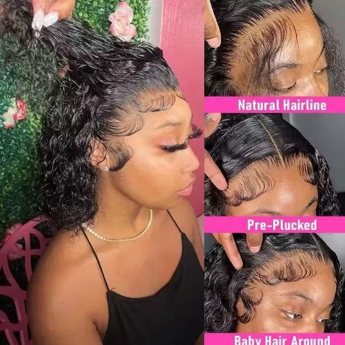Kinky Curly Bob Wig Lace Frontal Human Hair Wigs Pre Plucked Density Brazilian Deep Curly Short Bob 13X4 Lace Closure Wig HD Lace
