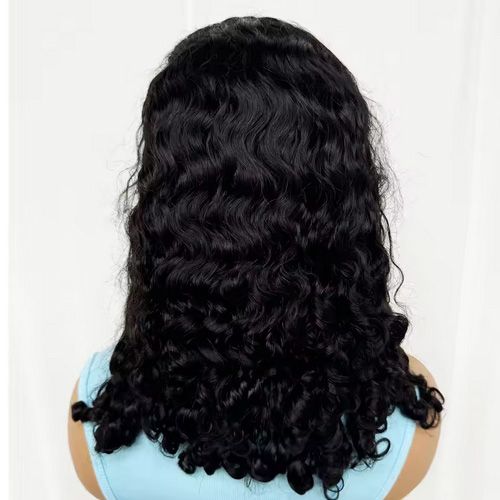 Natural Black Water Wave Bob Human Hair Wigs for Black Women 200% Density 14 16 Inches Short Deep Wave Curly Remy Human Hair Wig