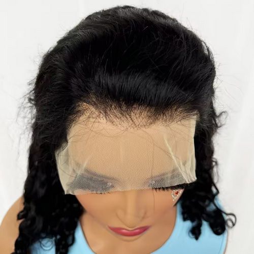 Natural Black Water Wave Bob Human Hair Wigs for Black Women 200% Density 14 16 Inches Short Deep Wave Curly Remy Human Hair Wig