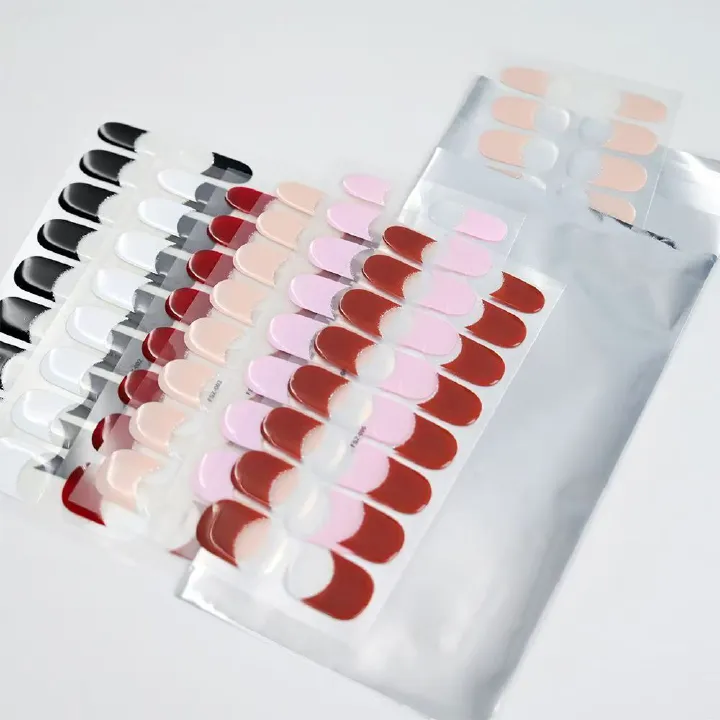 32pcs/Boxed French False Nails Multicolor Square Almond Nail Tips Full Cover Removable Mixed Size Press On Nails New French uv gel nail art stickers waterproof long-lasting half baked half cured nail